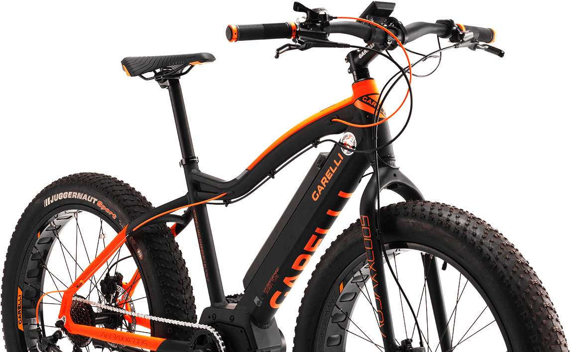 Black Orange Fat Tire Bike PNG Image