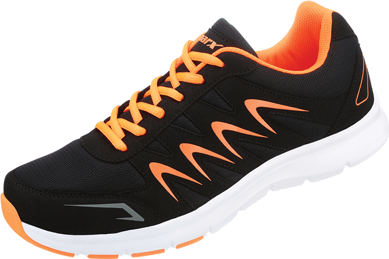 Black Orange Mens Running Shoe PNG Image