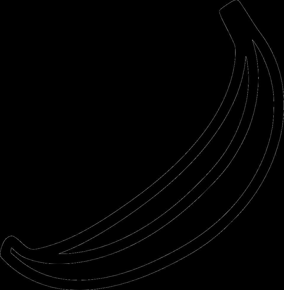 Black Outline Banana PNG Image