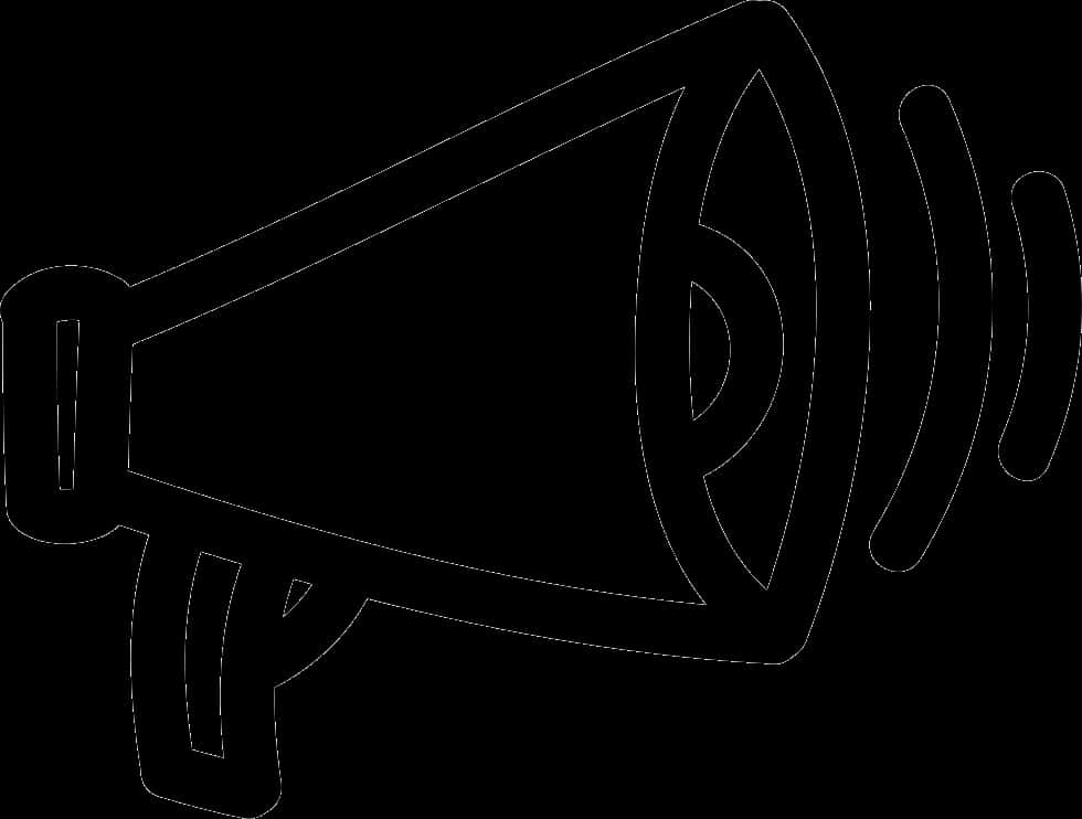 Black Outline Megaphone Icon PNG Image