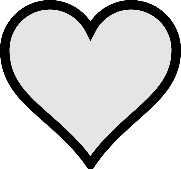 Black Outline Transparent Background Heart PNG Image