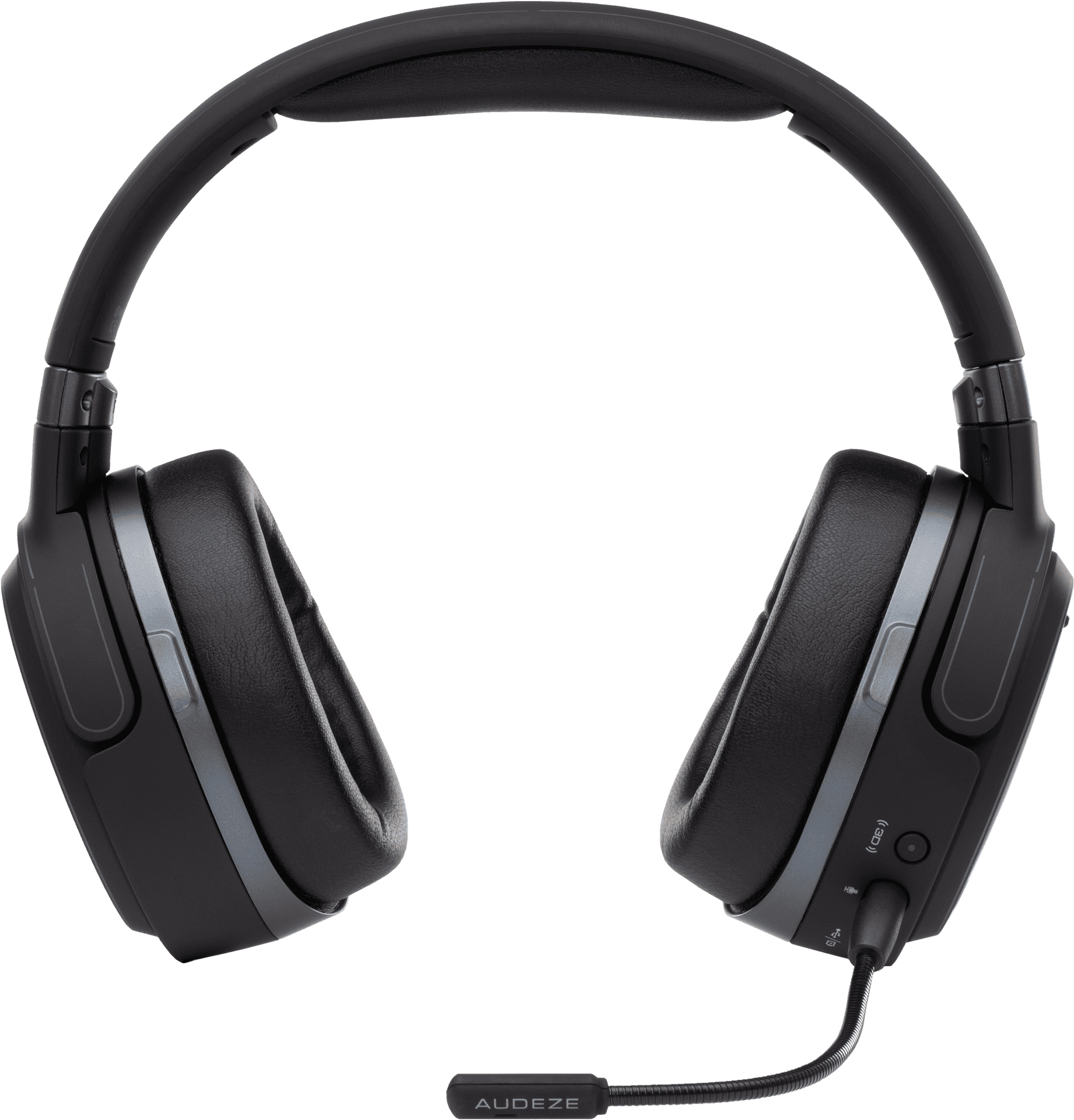 Black Over Ear Headphoneswith Microphone PNG Image