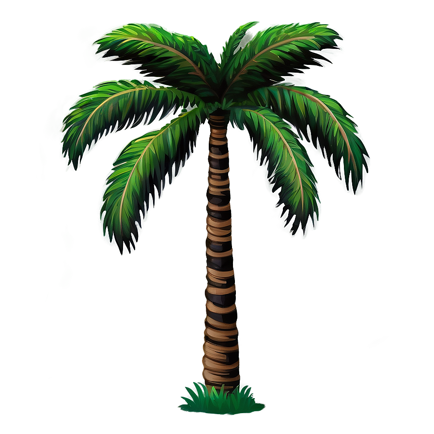 Black Palm Tree Outline Png Pow PNG Image