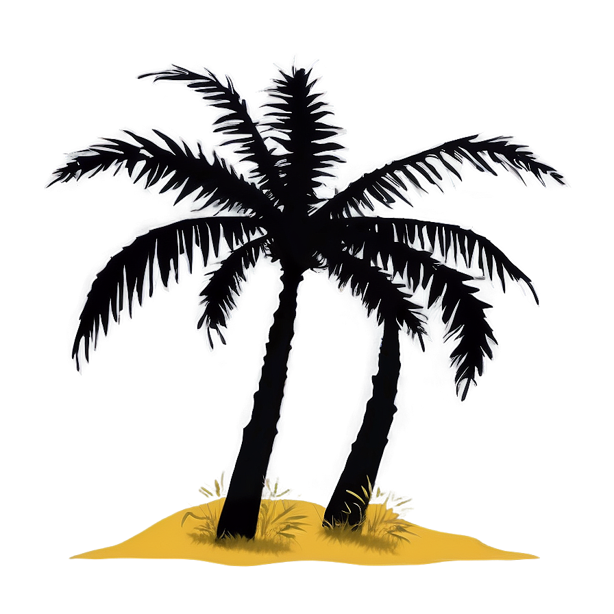 Black Palm Tree Silhouette Against Sunset Png Sjd PNG Image