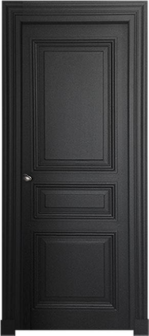 Black Panel Door Design PNG Image