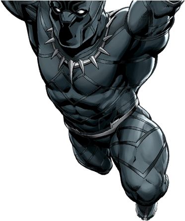 Black Panther Action Pose PNG Image