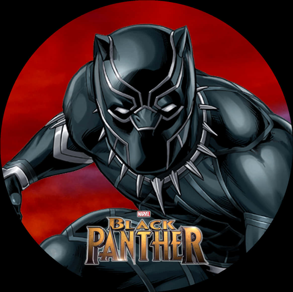 Black Panther Marvel Character Artwork PNG Image