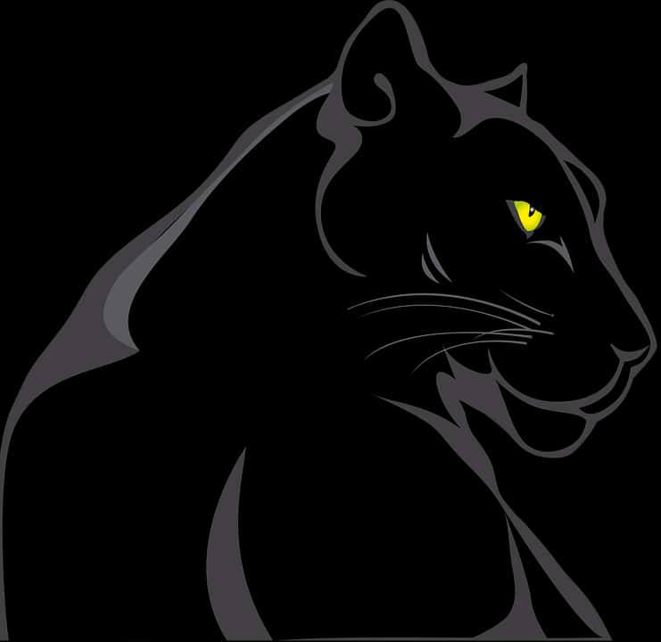 Black Panther Silhouette Art PNG Image