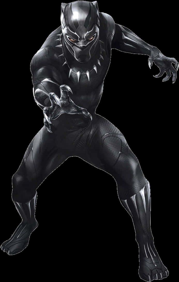 Black Pantherin Action Pose PNG Image