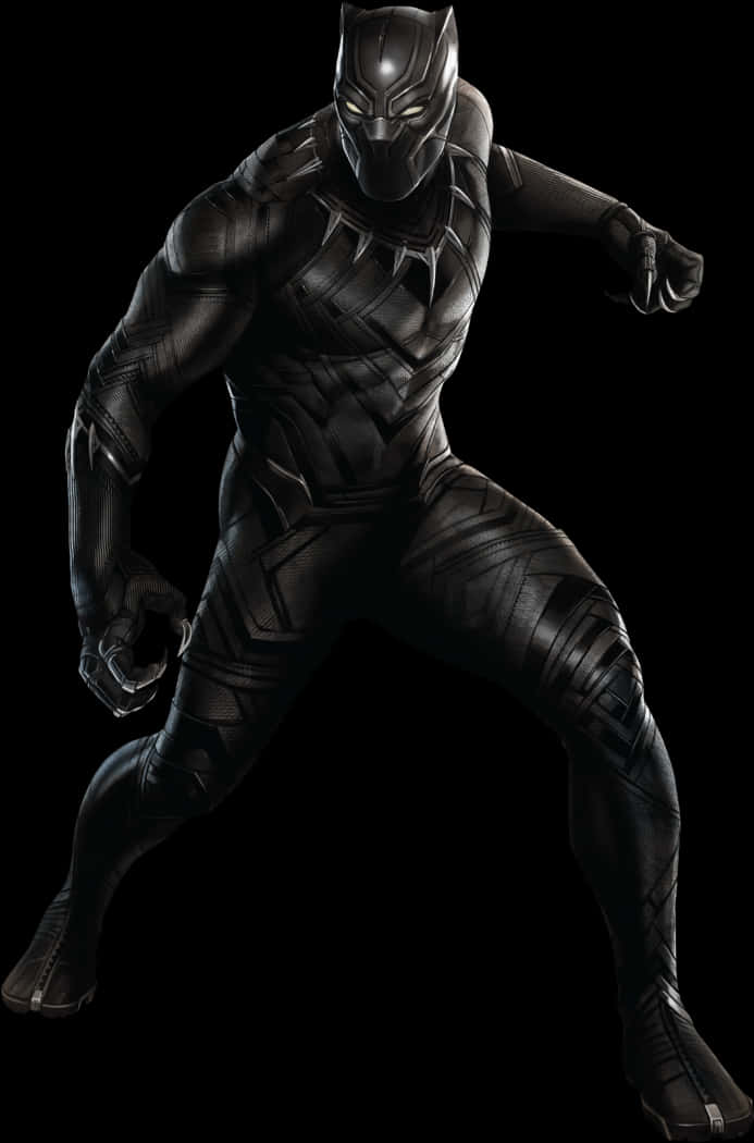 Black Pantherin Action Pose PNG Image