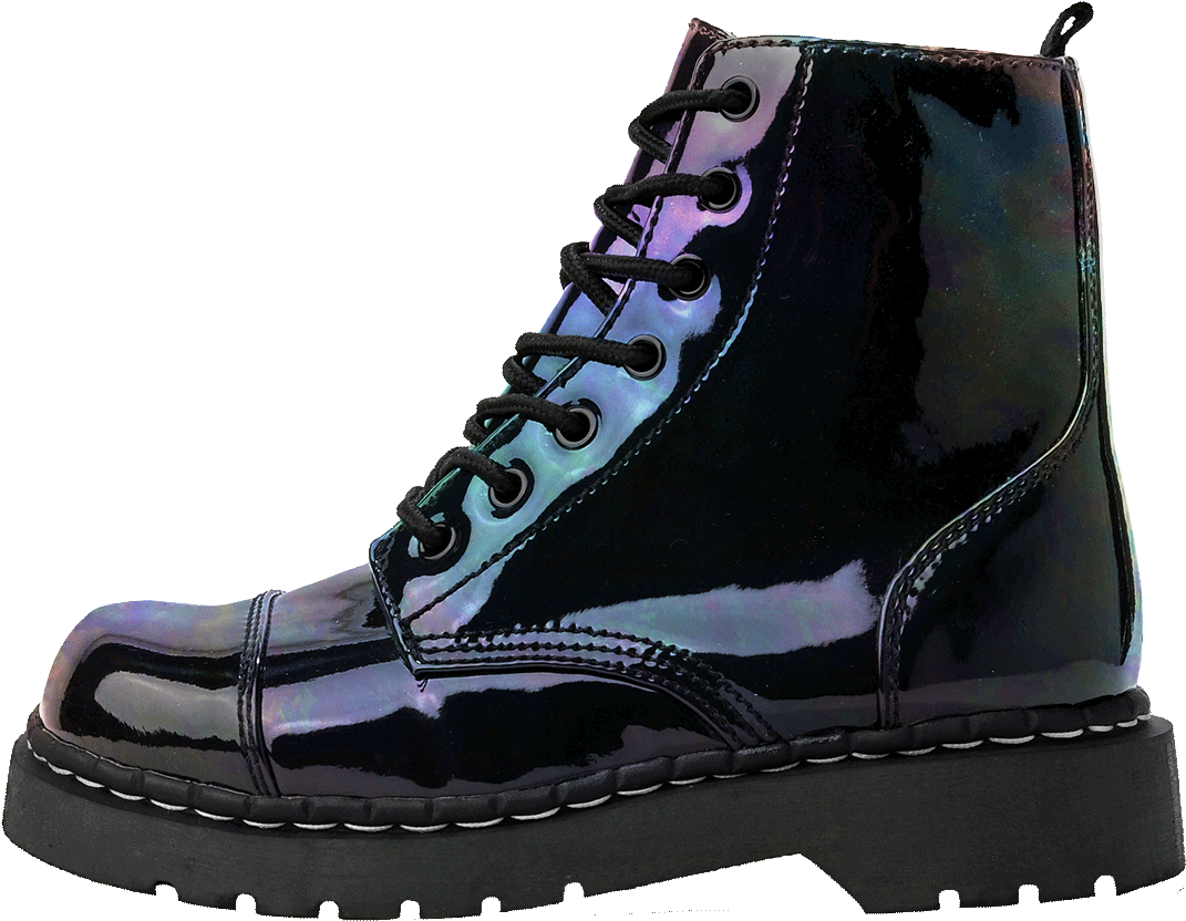 Black Patent Leather Boot PNG Image