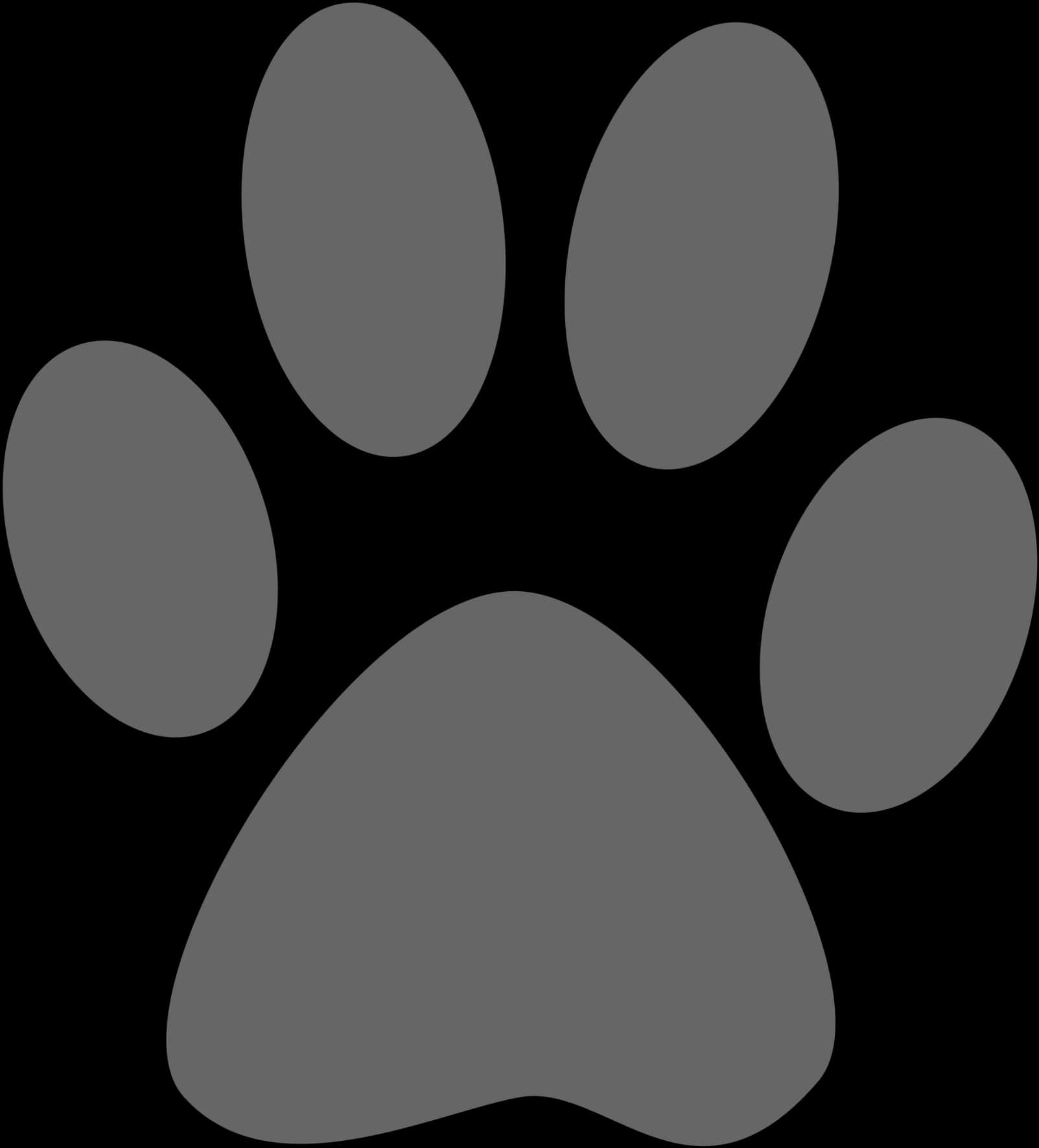 Black Paw Print Graphic PNG Image