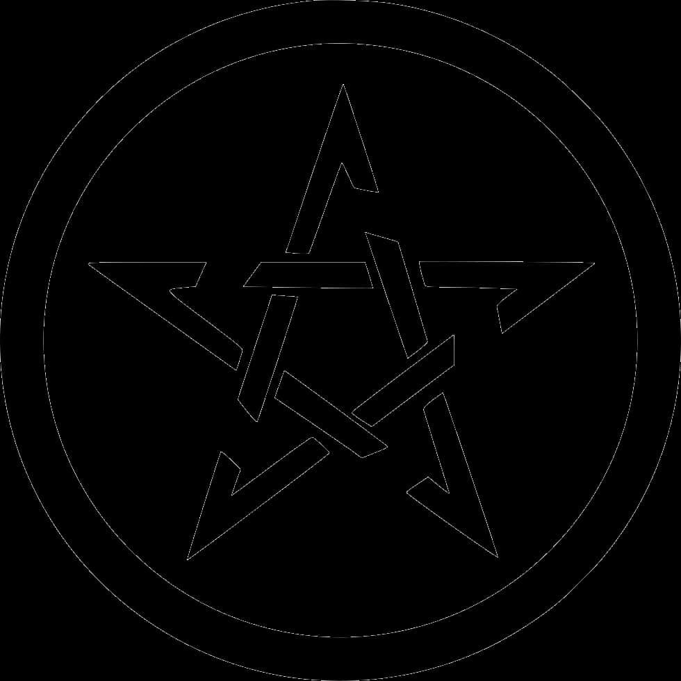 Black Pentagram Outline PNG Image