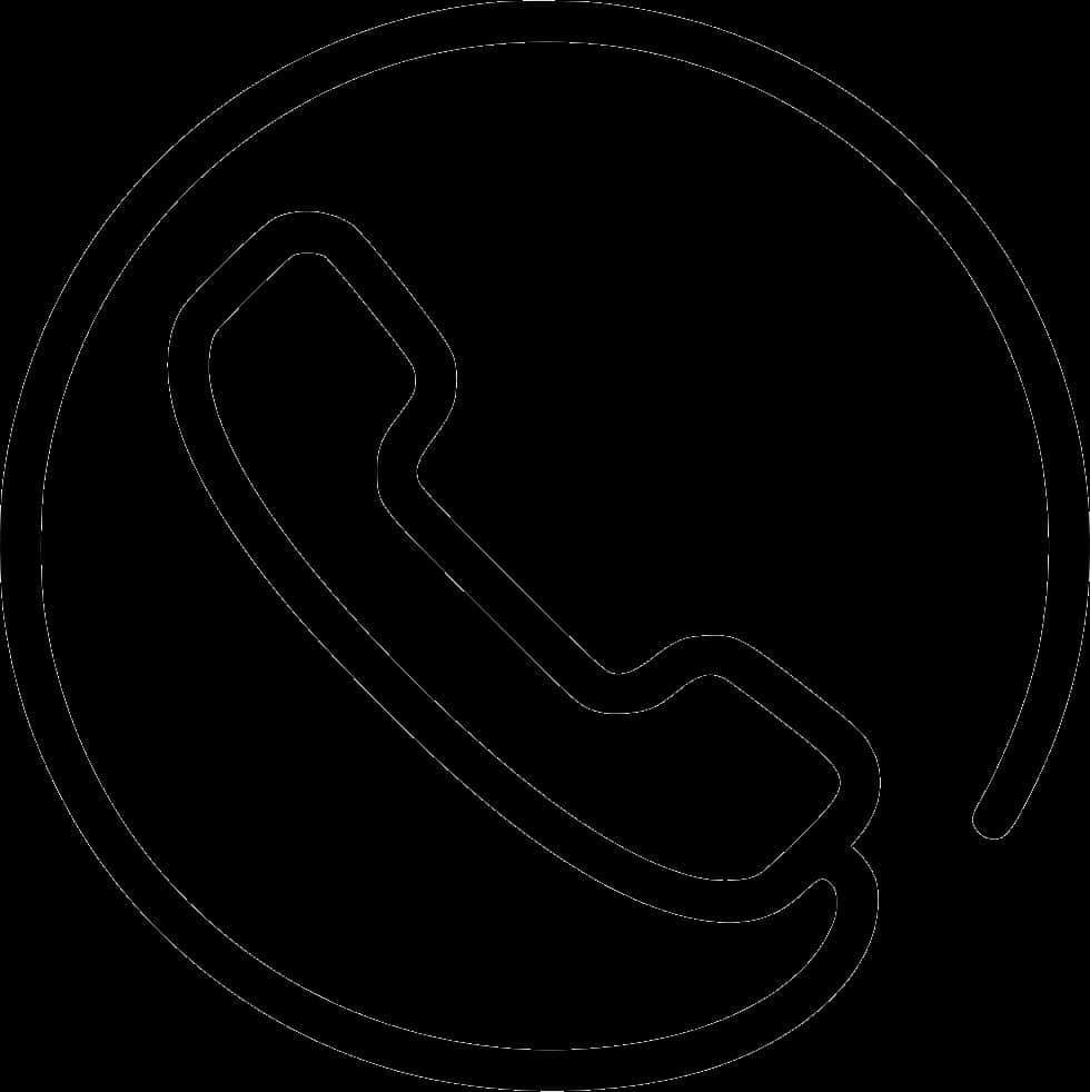 Black Phone Icon Outline PNG Image