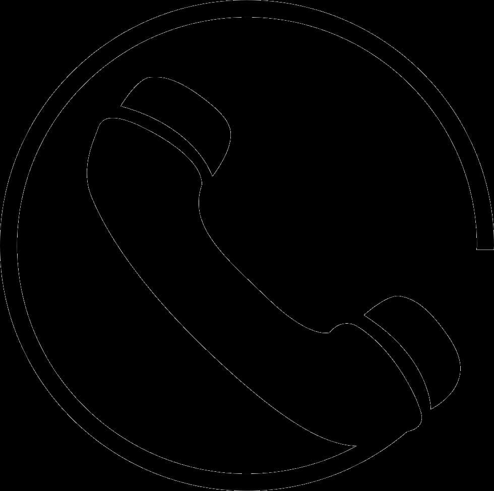 Black Phone Icon Outline PNG Image