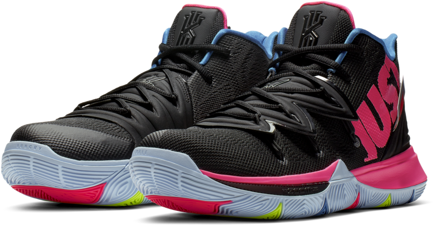 Black Pink Basketball Sneakers PNG Image