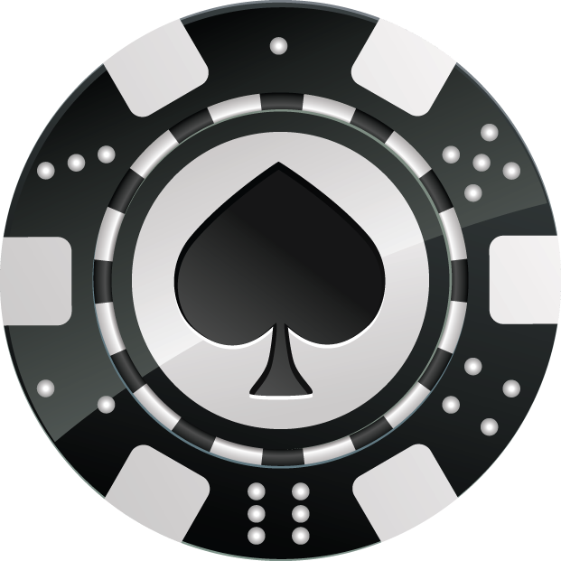 Black Poker Chipwith Spade Symbol PNG Image