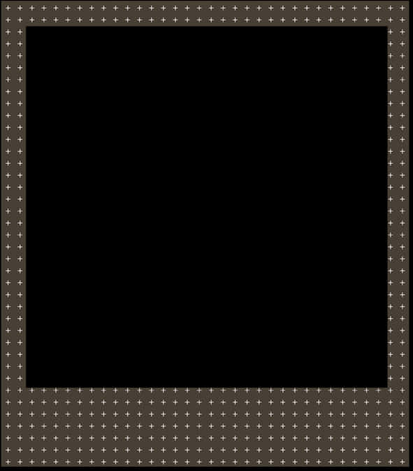 Black Polaroid Framewith Cross Marks PNG Image