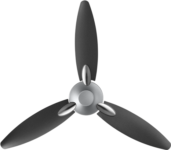 Black Propeller Isolated Background PNG Image