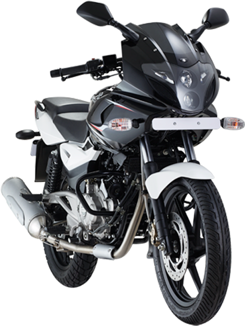 Black Pulsar Motorcycle Showcase PNG Image