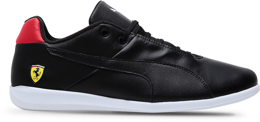 Black Puma Ferrari Sneaker Side View PNG Image