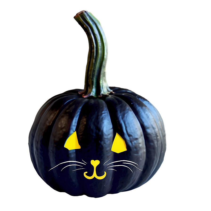 Black Pumpkin With Cat Png Phc PNG Image