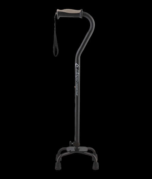 Black Quad Cane Stability Walking Aid PNG Image