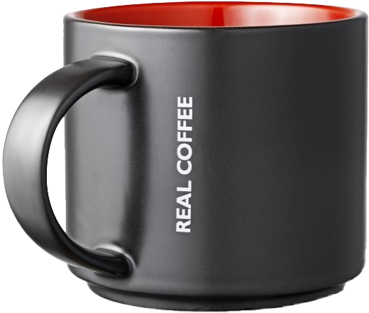 Black Red Coffee Mugwith Text PNG Image