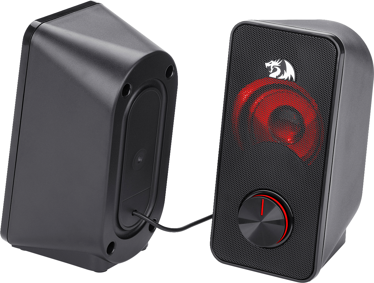 Black Red Gaming Speakers PNG Image