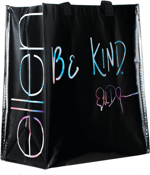 Black Reusable Tote Bag Be Kind Design PNG Image