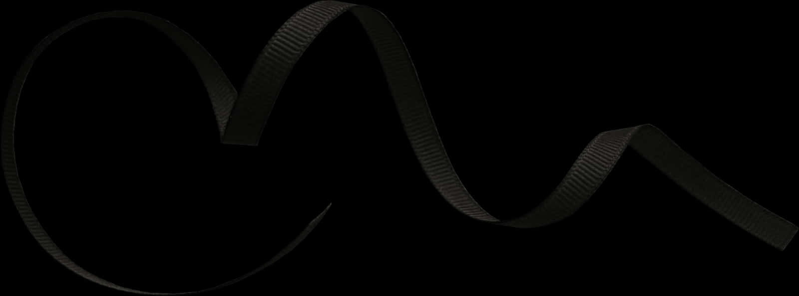 Black Ribbon Elegance PNG Image