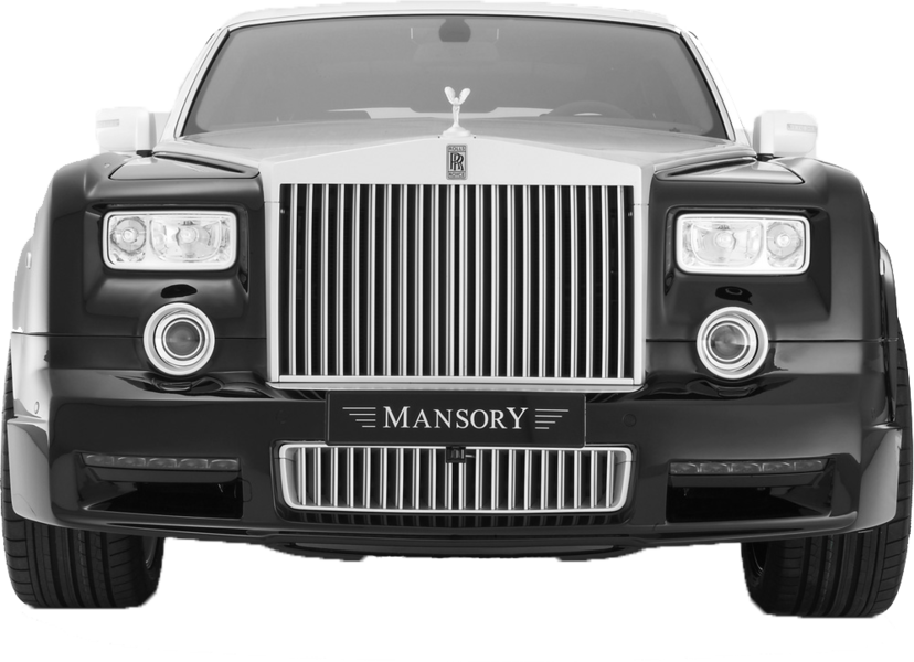 Black Rolls Royce Mansory Front View PNG Image