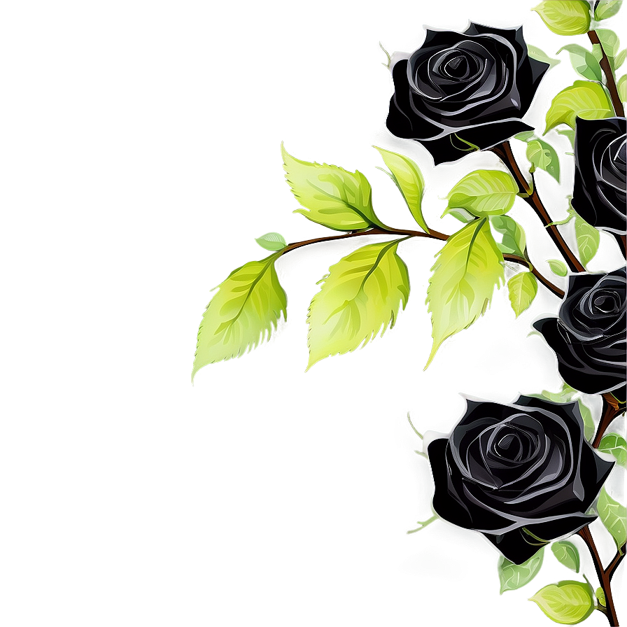 Black Roses Border Png 06212024 PNG Image