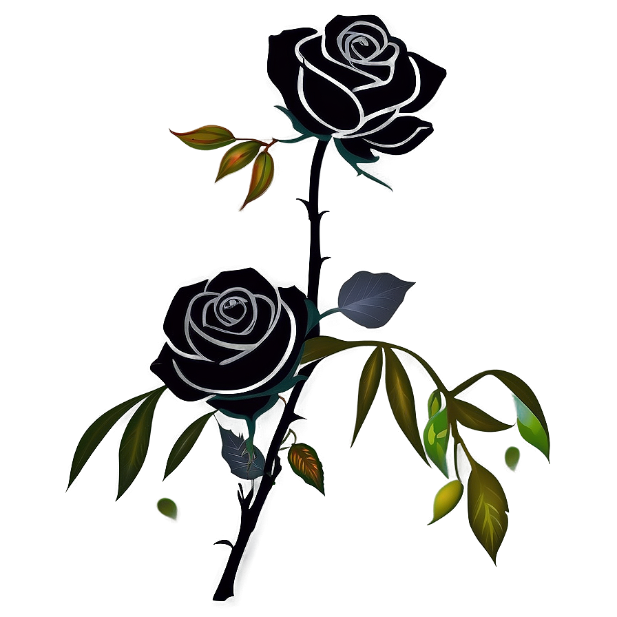 Black Roses Tattoo Design Png 06212024 PNG Image