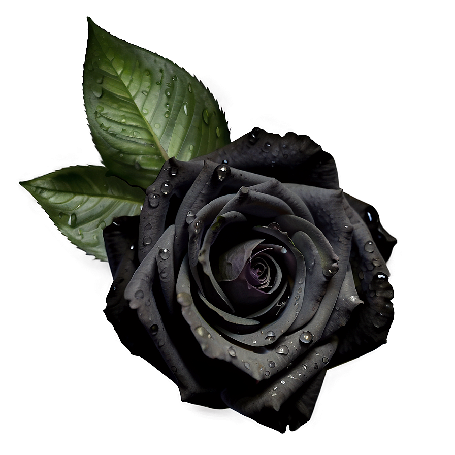 Black Roses With Dew Png Rcm PNG Image