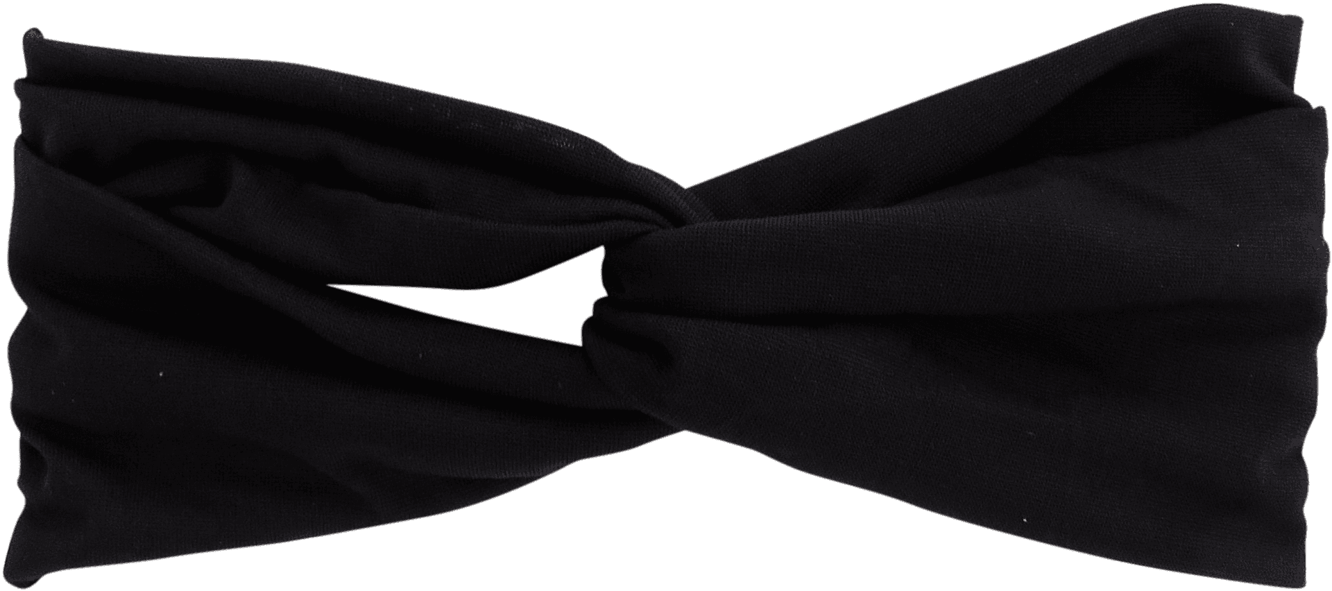 Black Satin Headband Knotted Design PNG Image