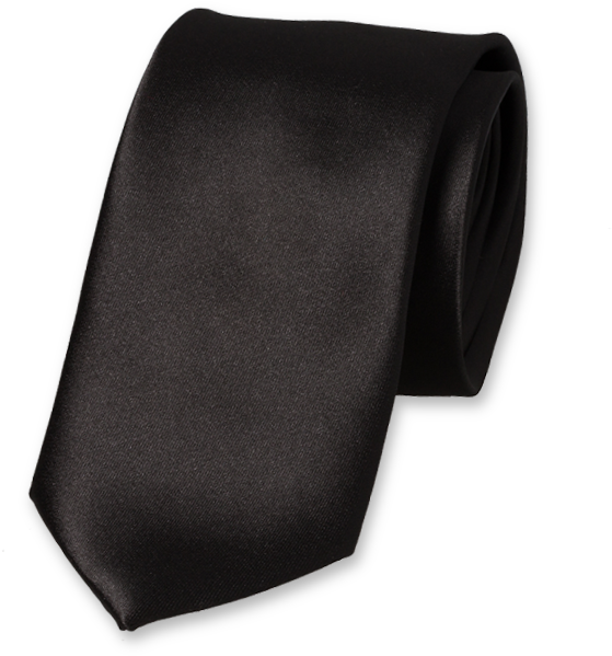 Black Satin Necktie PNG Image