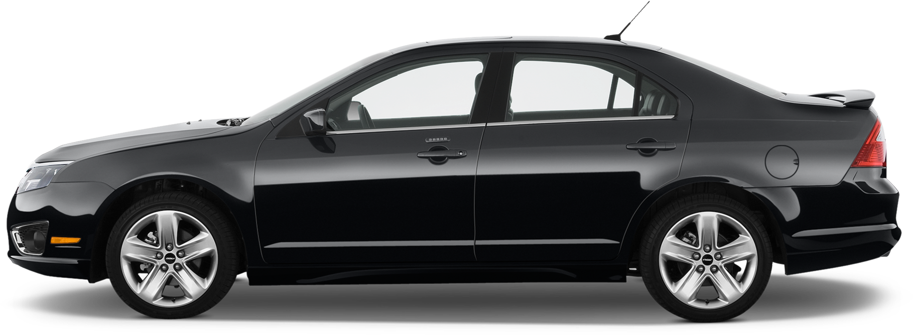 Black Sedan Side View PNG Image