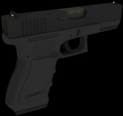 Black Semi Automatic Pistol PNG Image