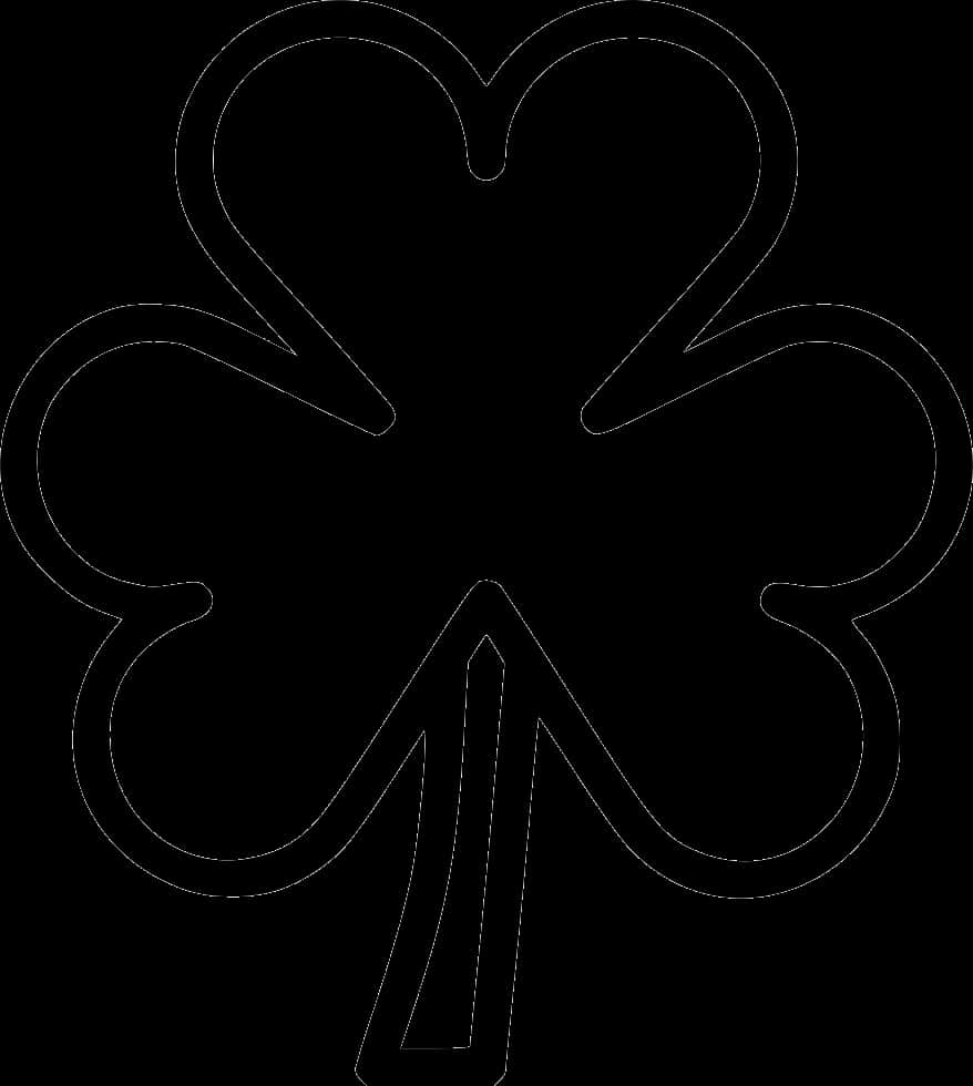 Black Shamrock Outline PNG Image