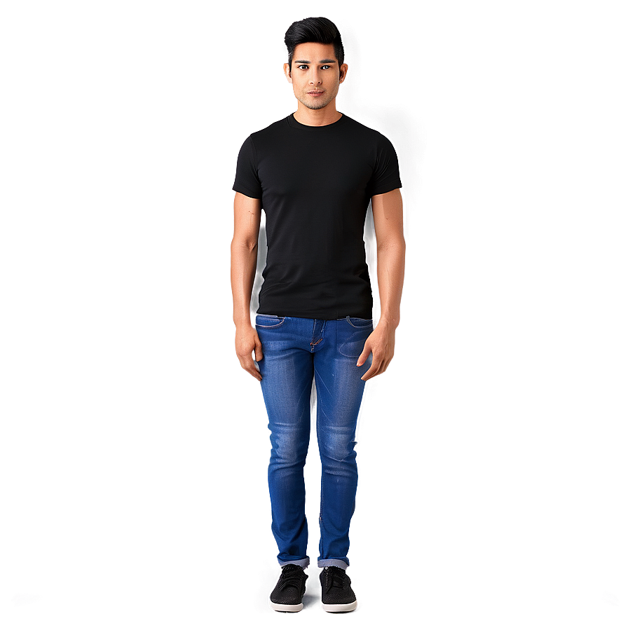 Black Shirt And Jeans Png 05252024 PNG Image