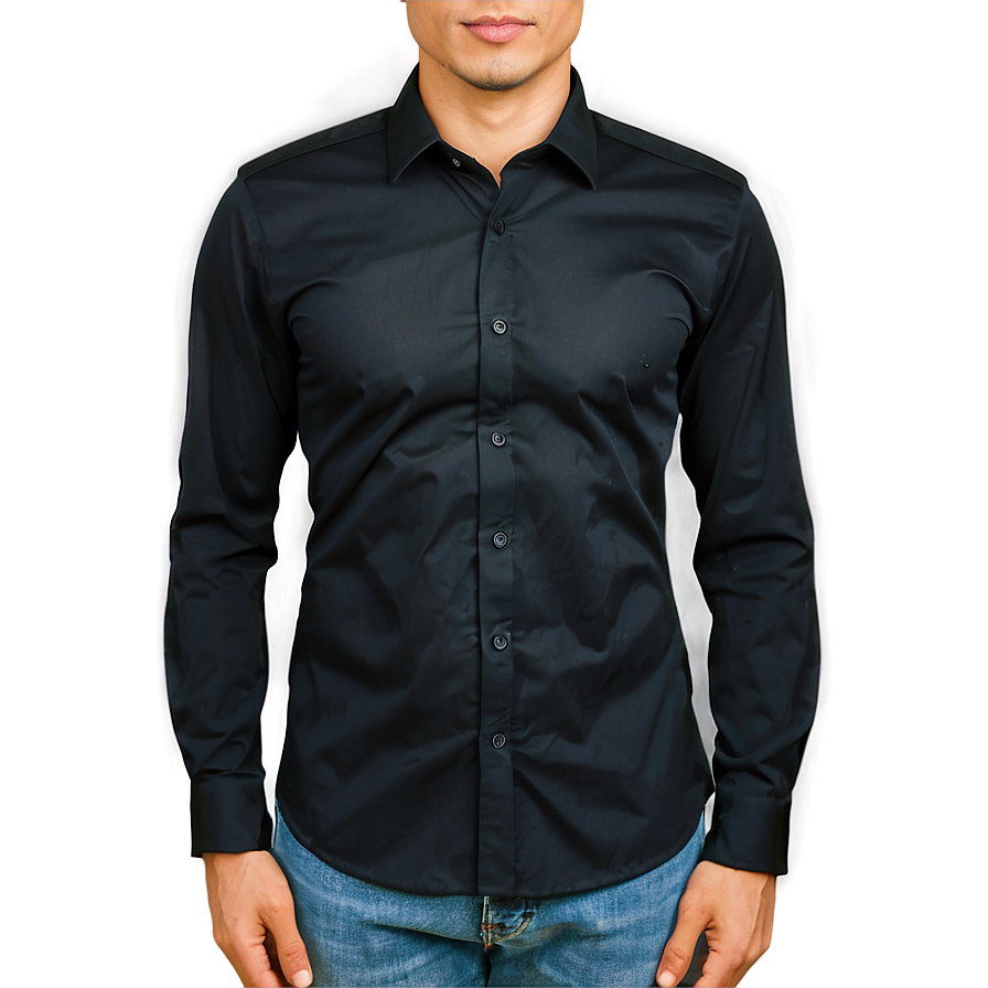 Black Shirt Slim Fit Png Pua67 PNG Image