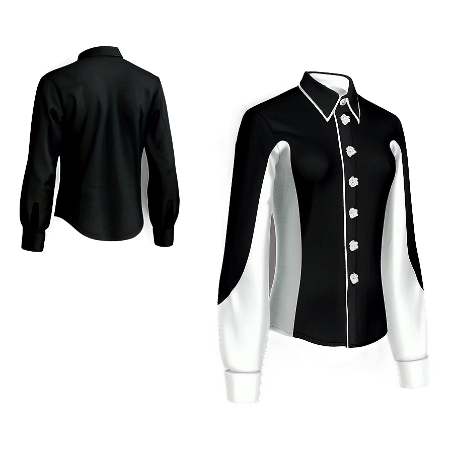 Black Shirt With White Buttons Png 33 PNG Image