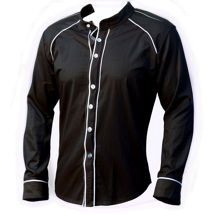 Black Shirt With White Buttons Png Yfw54 PNG Image