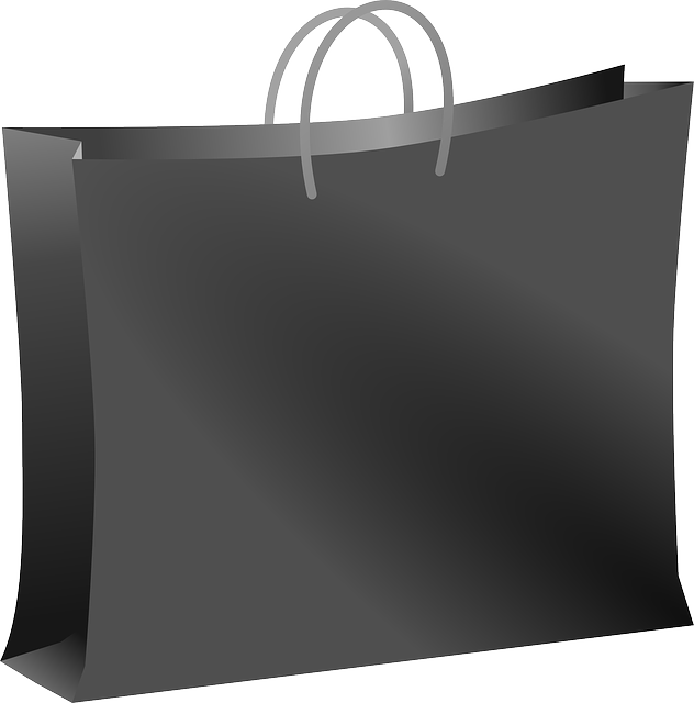 Black Shopping Bag Graphic PNG Image