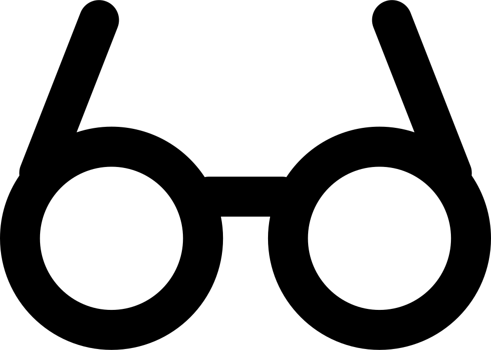 Black Silhouette Eyeglasses PNG Image