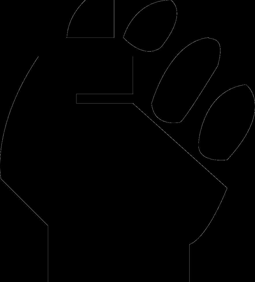 Black Silhouette Fist Graphic PNG Image