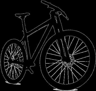 Black Silhouette Mountain Bike PNG Image