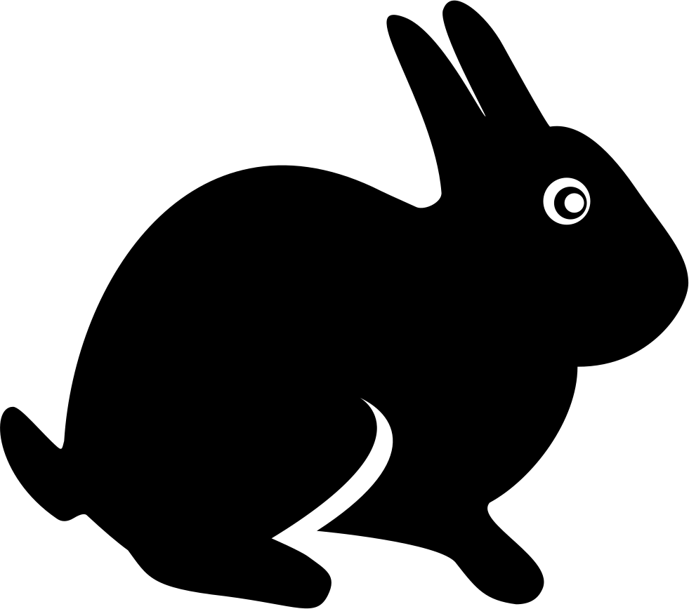 Black Silhouette Rabbit PNG Image