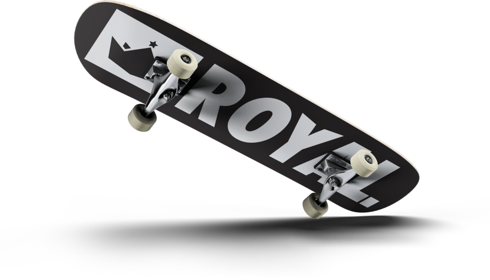 Black Skateboard Mid Flip PNG Image